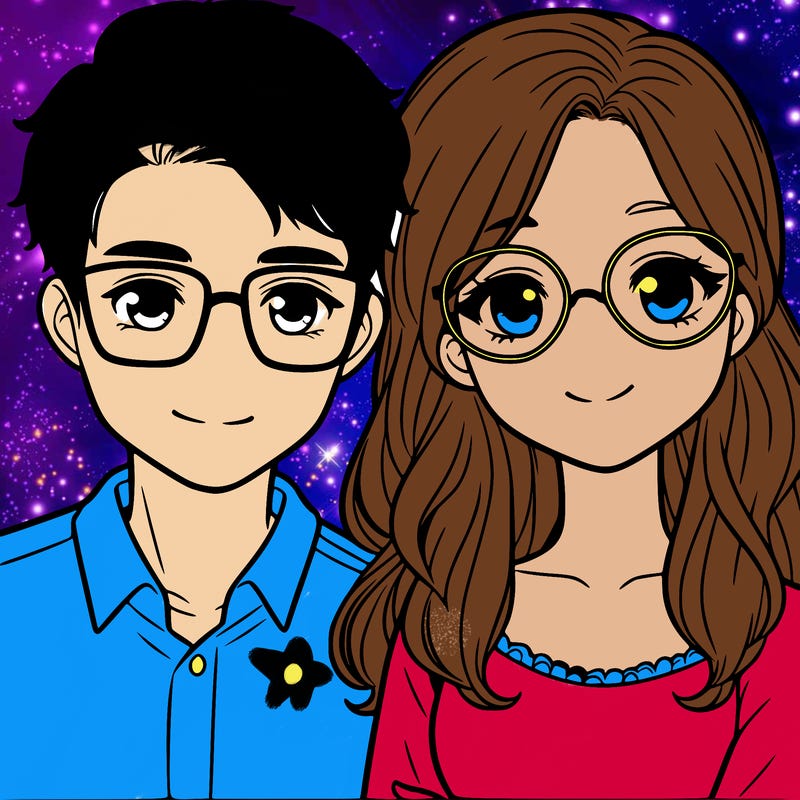 a couple with glasses