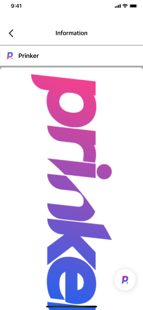 Prinker app logo with a pink and purple vertical gradient