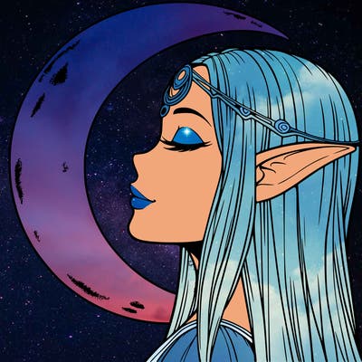 a realistic moon elf