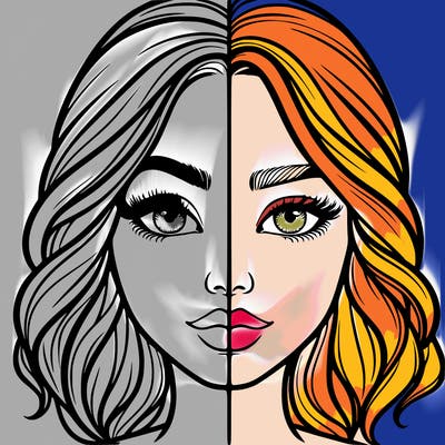 realistic girl split half