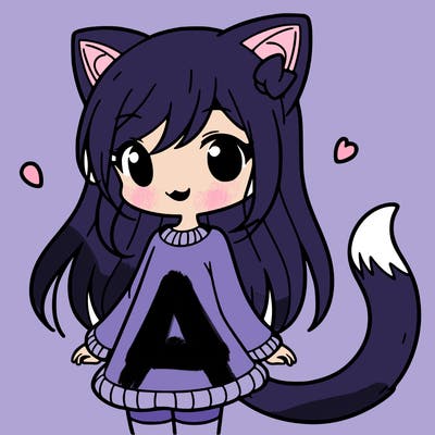 girl with cat ears and tail