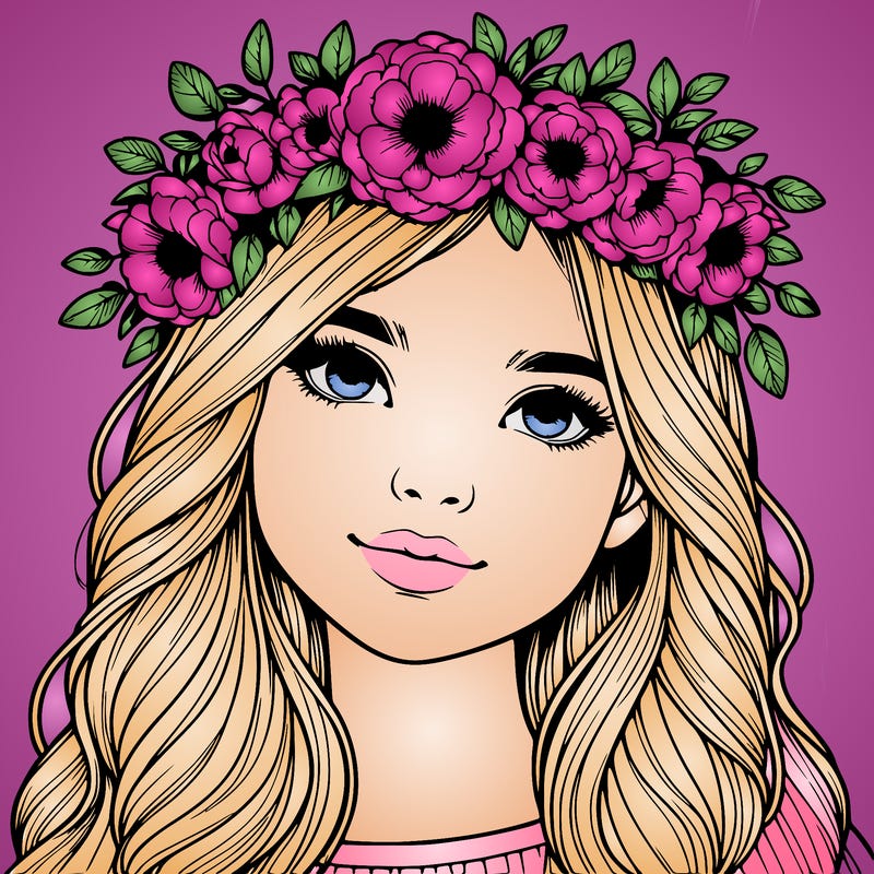 realistic girl with flower crown
