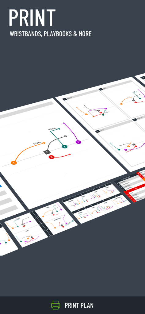 Playbook di flag football stampabili e inserti per polsini.