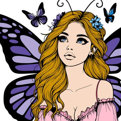 butterfly fairy realistic girl
