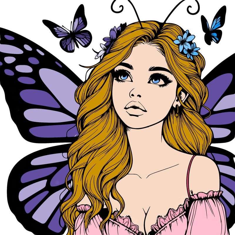 butterfly fairy realistic girl