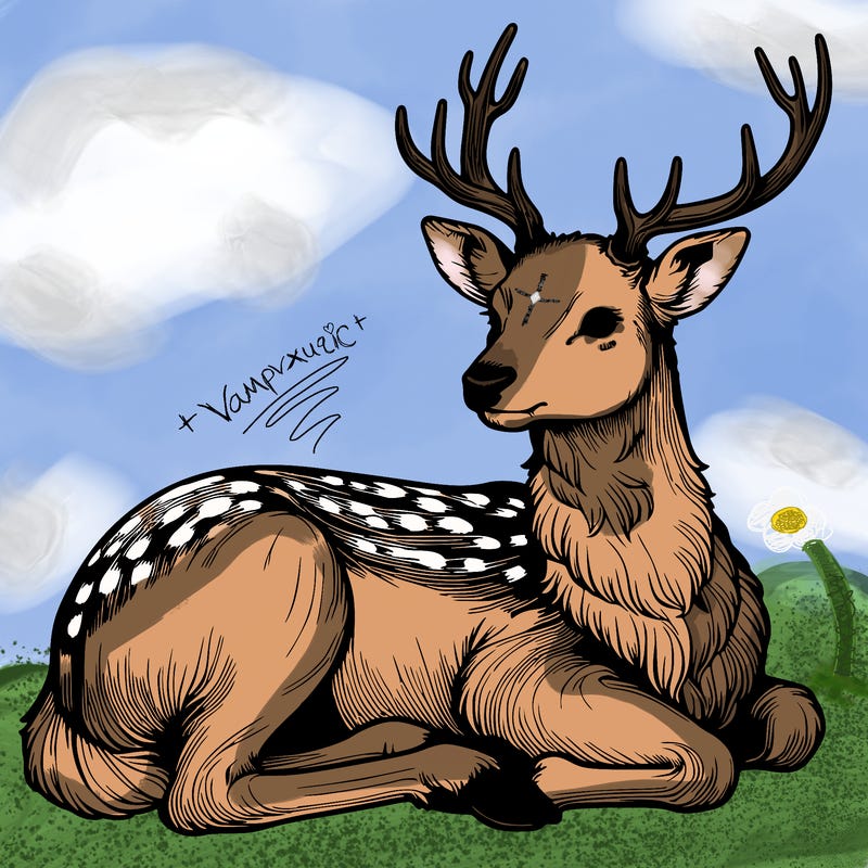 realistic deer with antlers