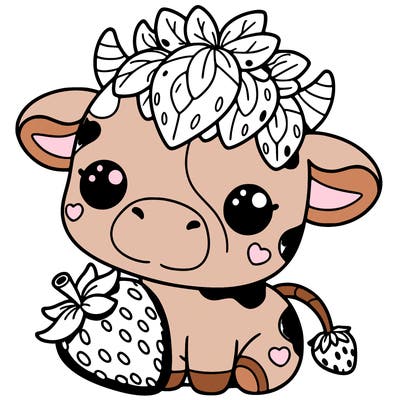 cute strawberry cow