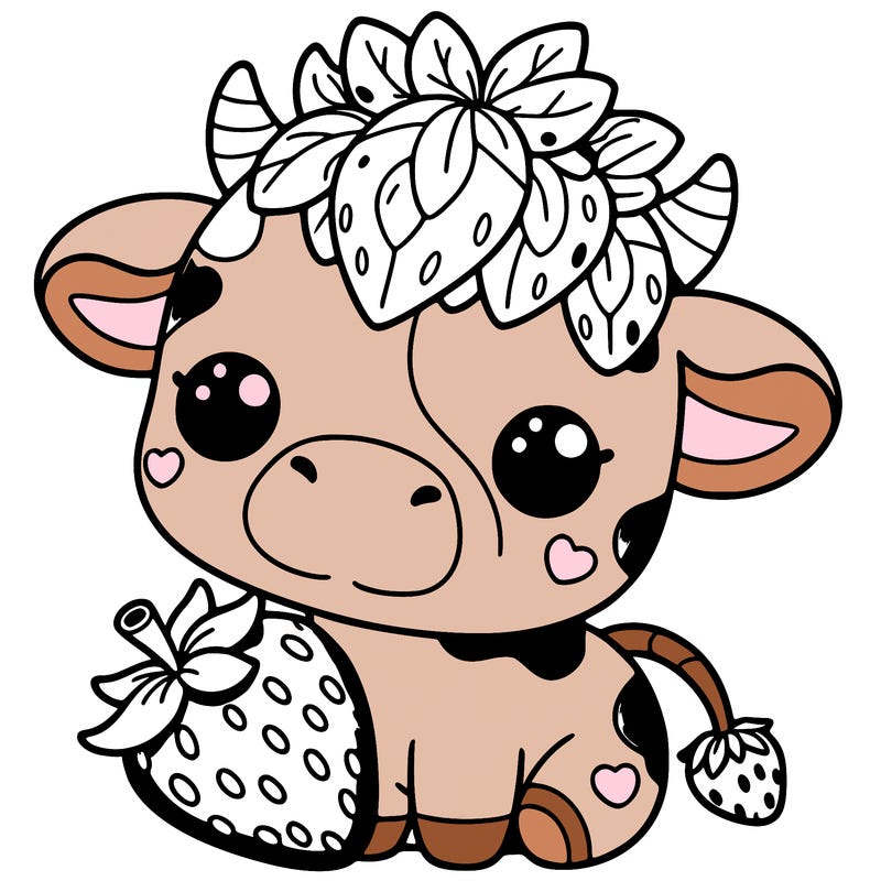 cute strawberry cow