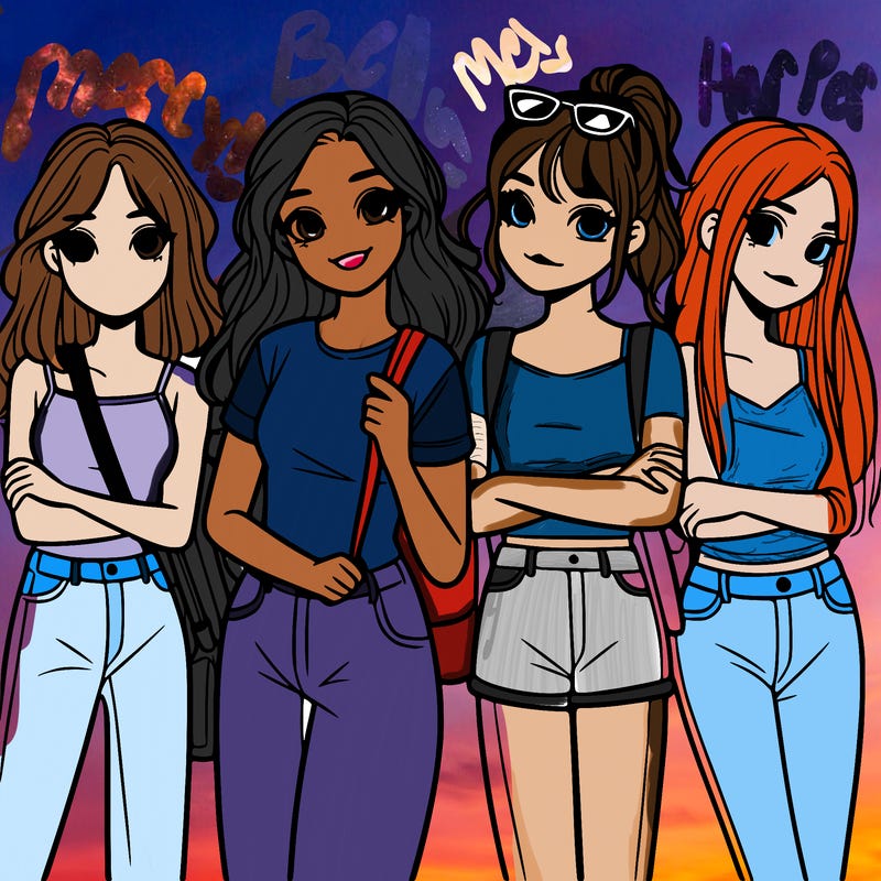 a group of teenage girls