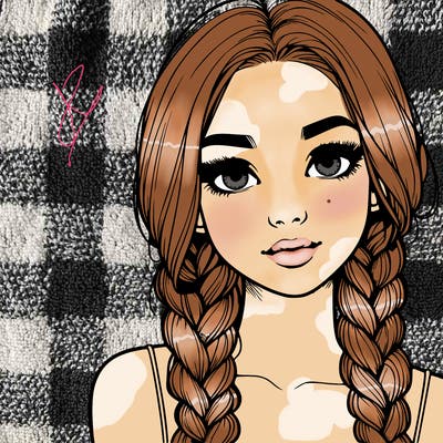 realistic girl with braids