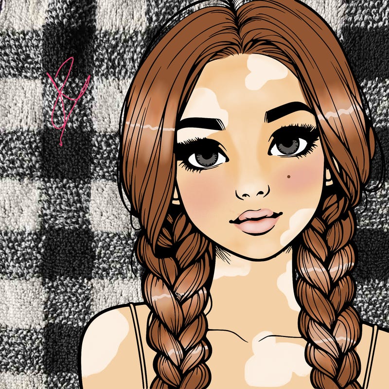 realistic girl with braids