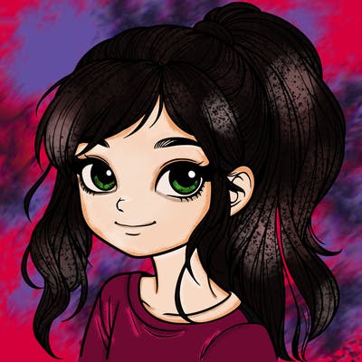 realistic girl with ponytail