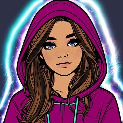 realistic girl with a hoodie