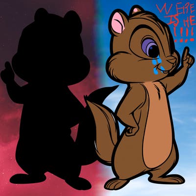 two tamias standing up split realistic