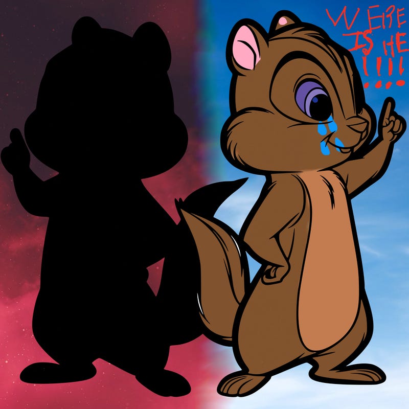 two tamias standing up split realistic