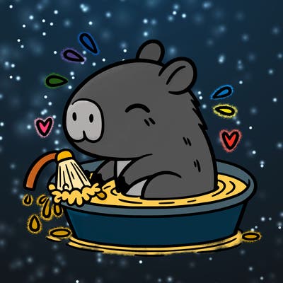 capybara taking a bath