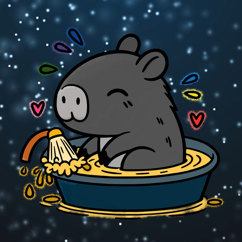 capybara taking a bath