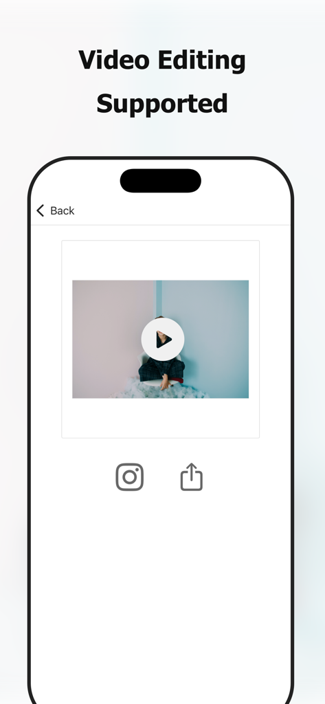 Square Fit Photo: PicFitter - PicFitter app interface showing a video being edited into a square format with white borders for social media