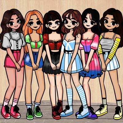 group of 7 girls