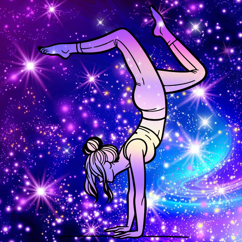 a woman doing a handstand