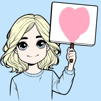 realistic girl holding up a sign