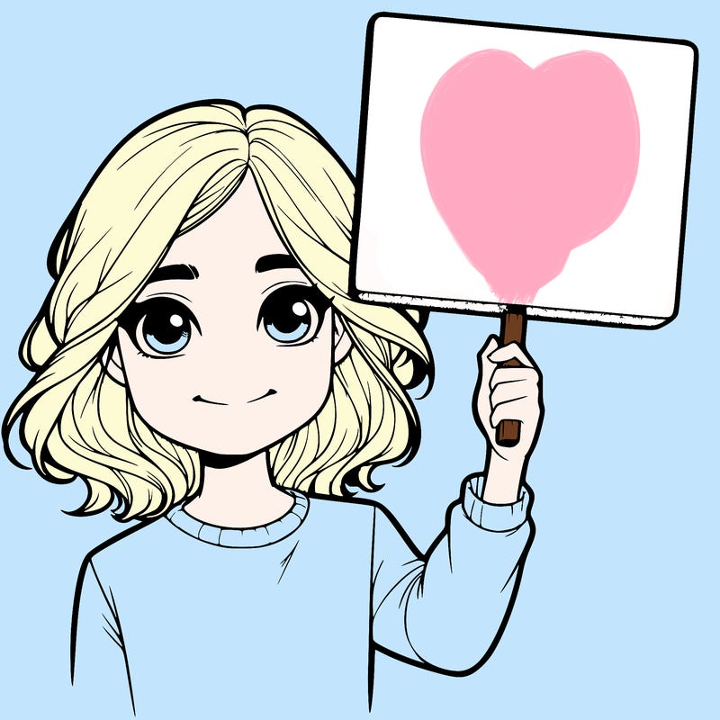 realistic girl holding up a sign