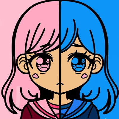 a split of a girl