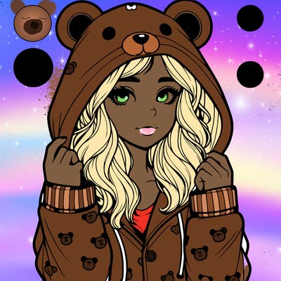 realistic girl in a animal pjs hoodie