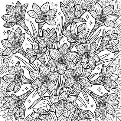 Discover the calming beauty of our Fairy Lilies Zentangle coloring page, where delicate blooms meet intricate designs. Perfect for those seeking a meditative and creatively fulfilling coloring experience.