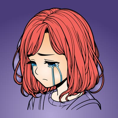 realistic girl crying