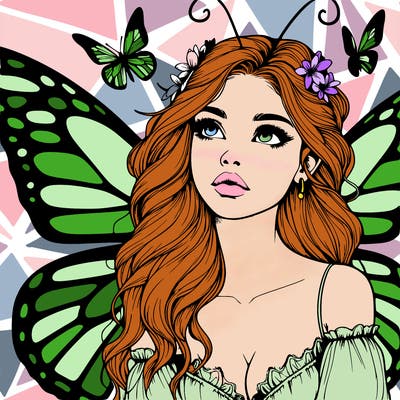 butterfly fairy realistic girl