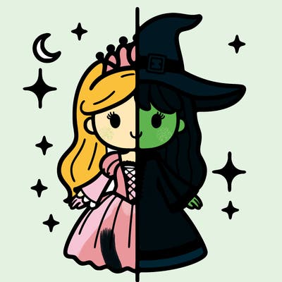 split princess and witch