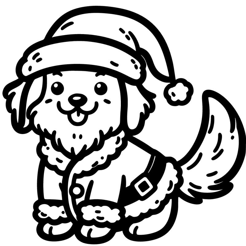 dog dressed like santa