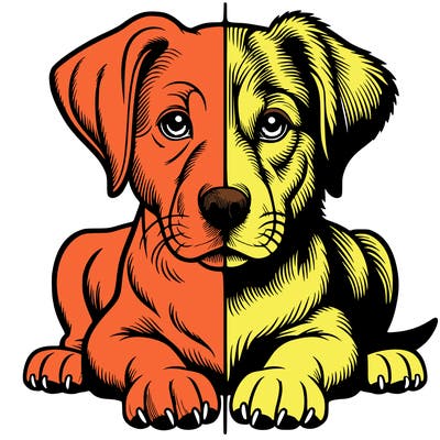 realistic dog split picture