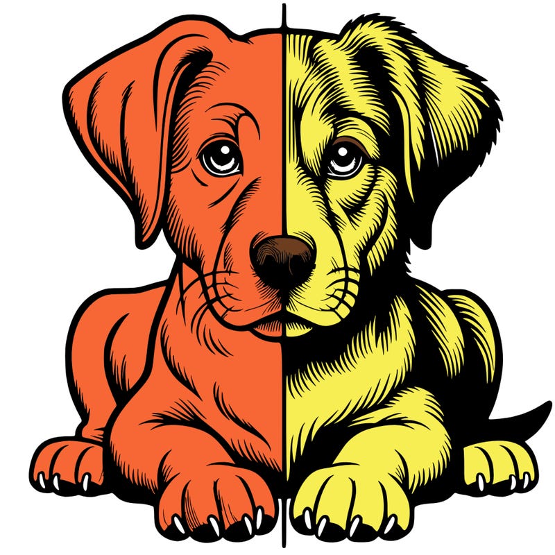 realistic dog split picture