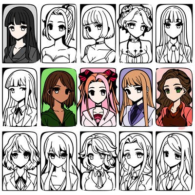 girls that look diffrent anime