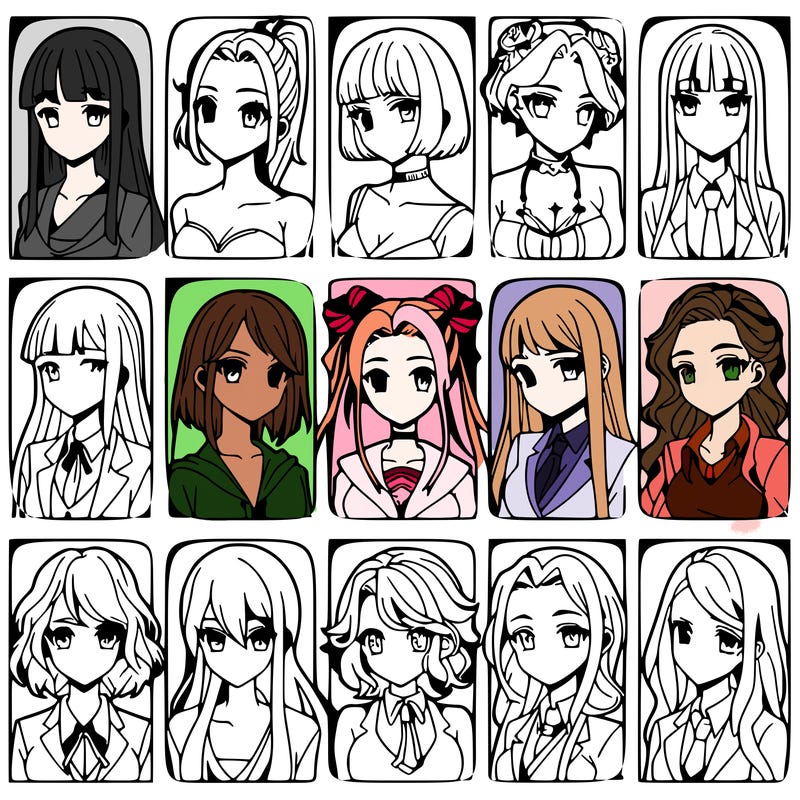 girls that look diffrent anime