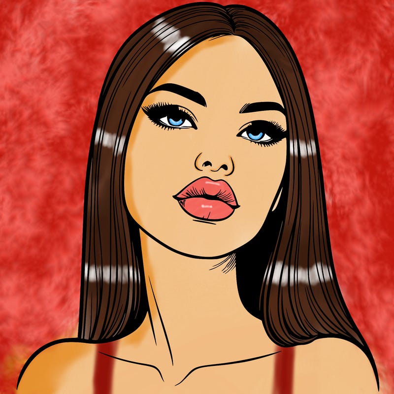 realistic woman with full lips