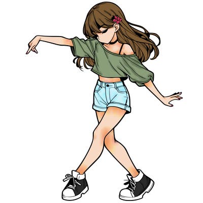 realistic girl danceing