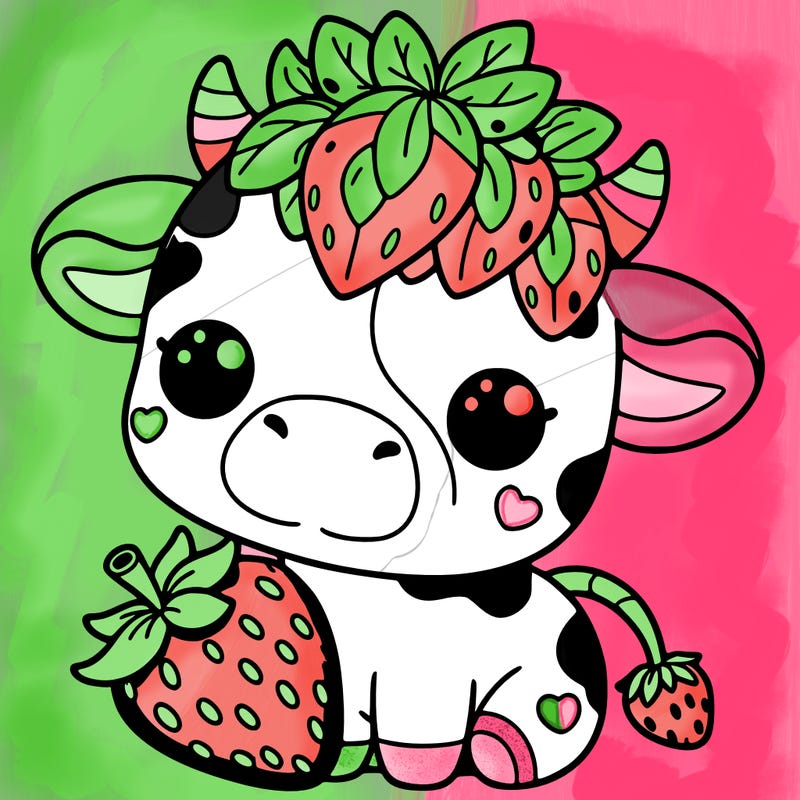 cute strawberry cow