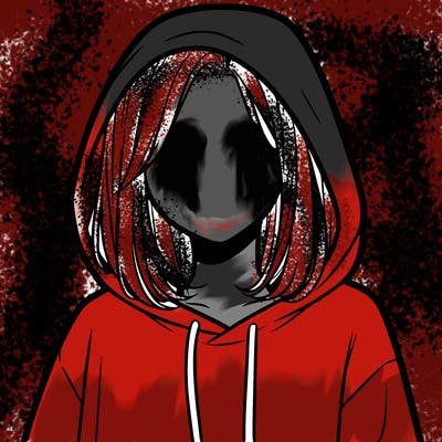 a faceless girl in a hoddie