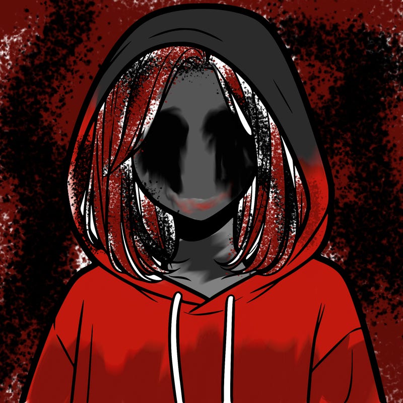 a faceless girl in a hoddie