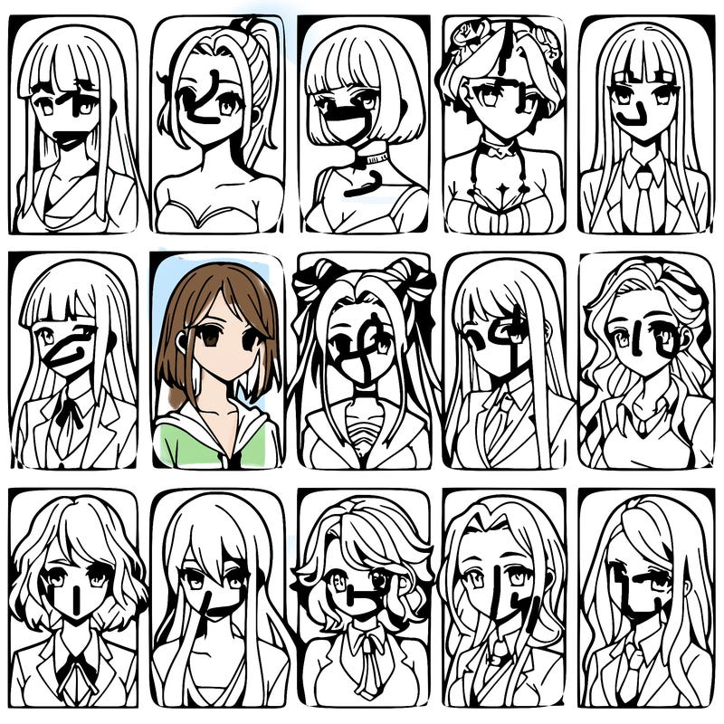 girls that look diffrent anime