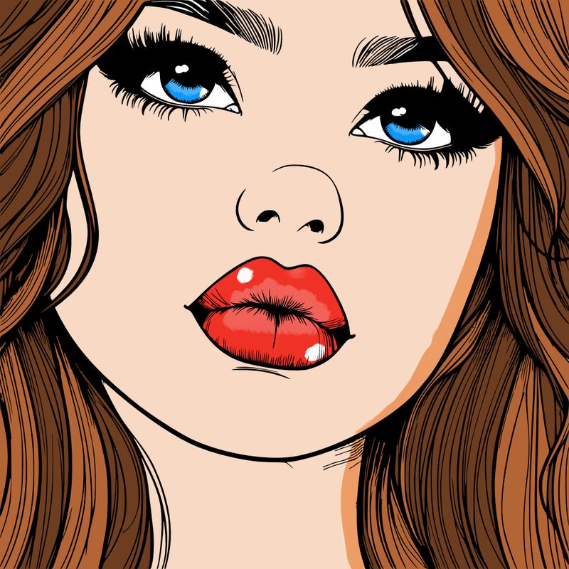 really realistic girl with lips