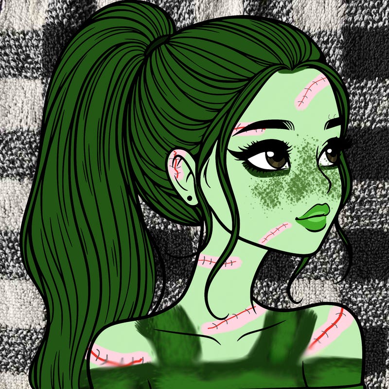 a beautiful and realistic girl with a high pony tail