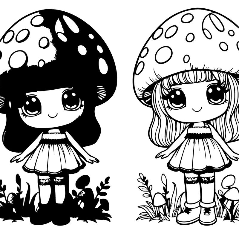 realistic mushroom girl