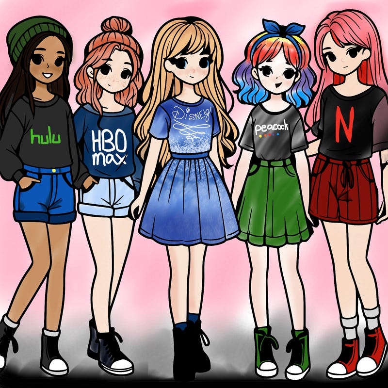 a group of five girls