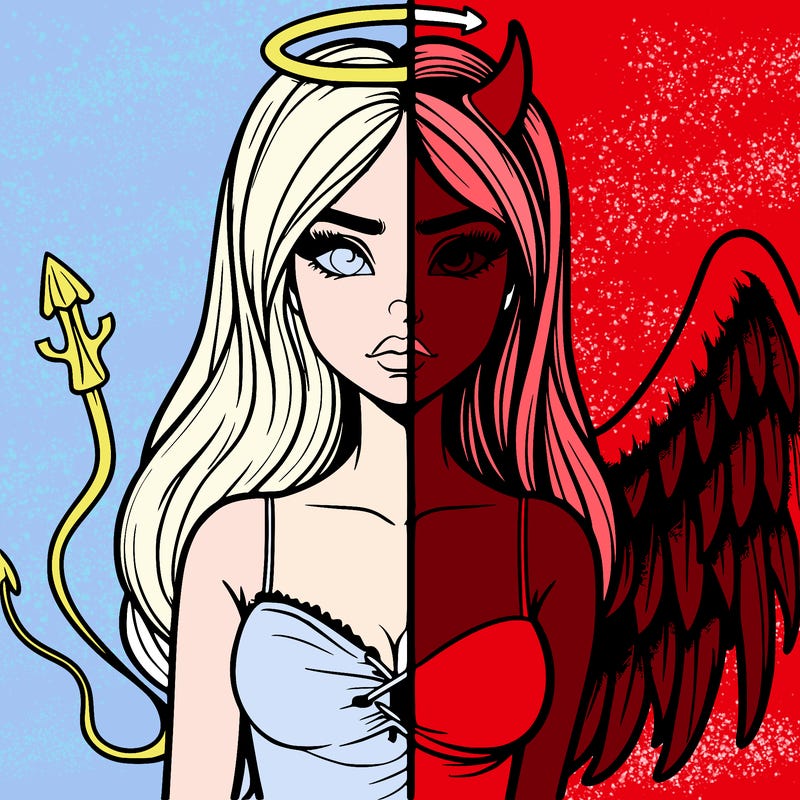 devil vs angel realistic girl