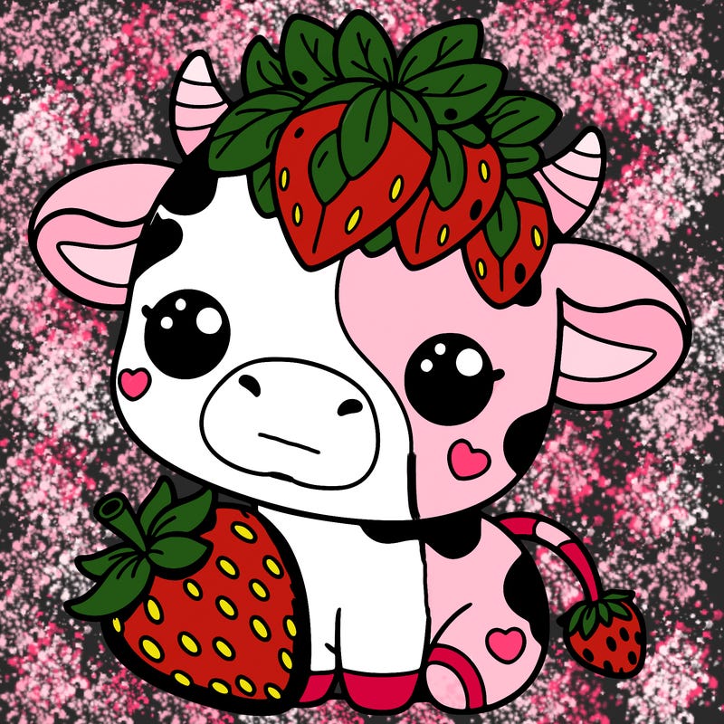 cute strawberry cow