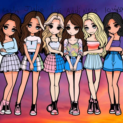 a group of girls realistic